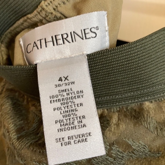 NWT Catherines Olive lined Lace skirt PLUS sz 4X - Picture 2 of 7
